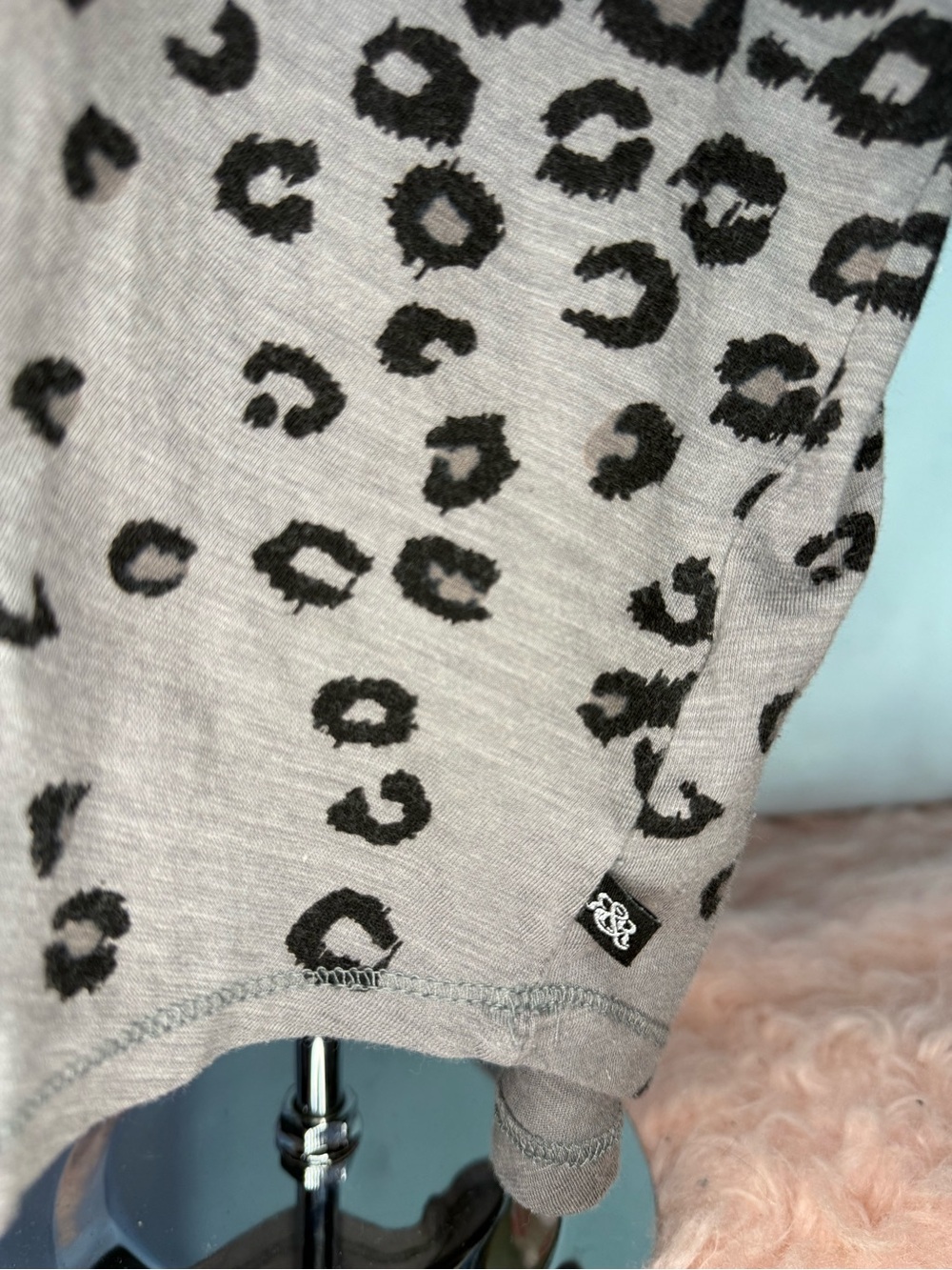Rock & Republic - Grey Distressed Leopard Print Racerback Tank - Size S - Picture 4 of 5